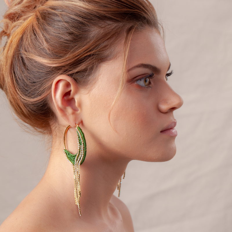 Aretes largos DELIRIO tejidos