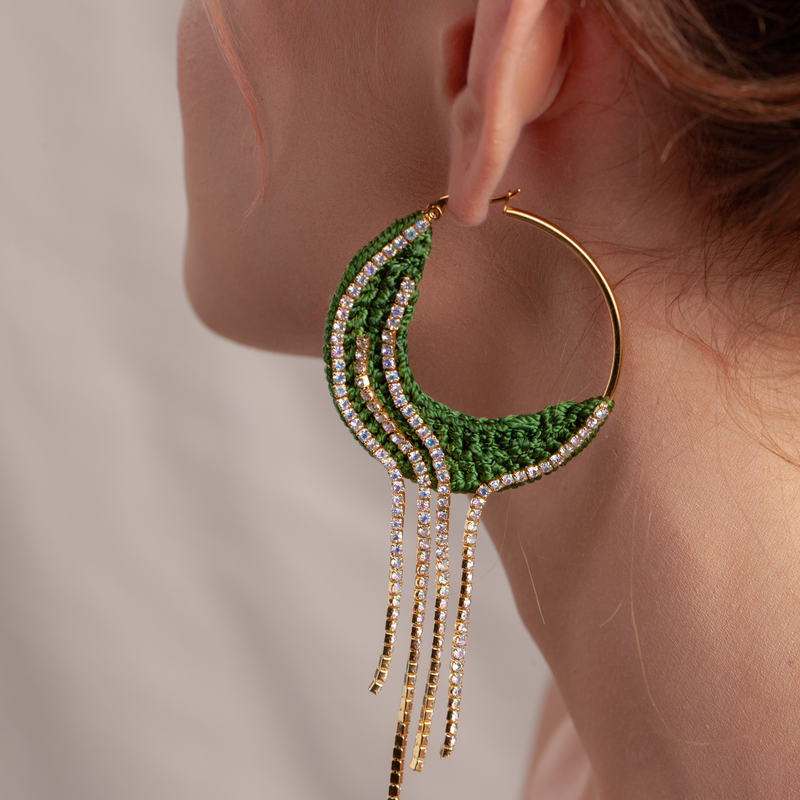 Aretes largos DELIRIO tejidos