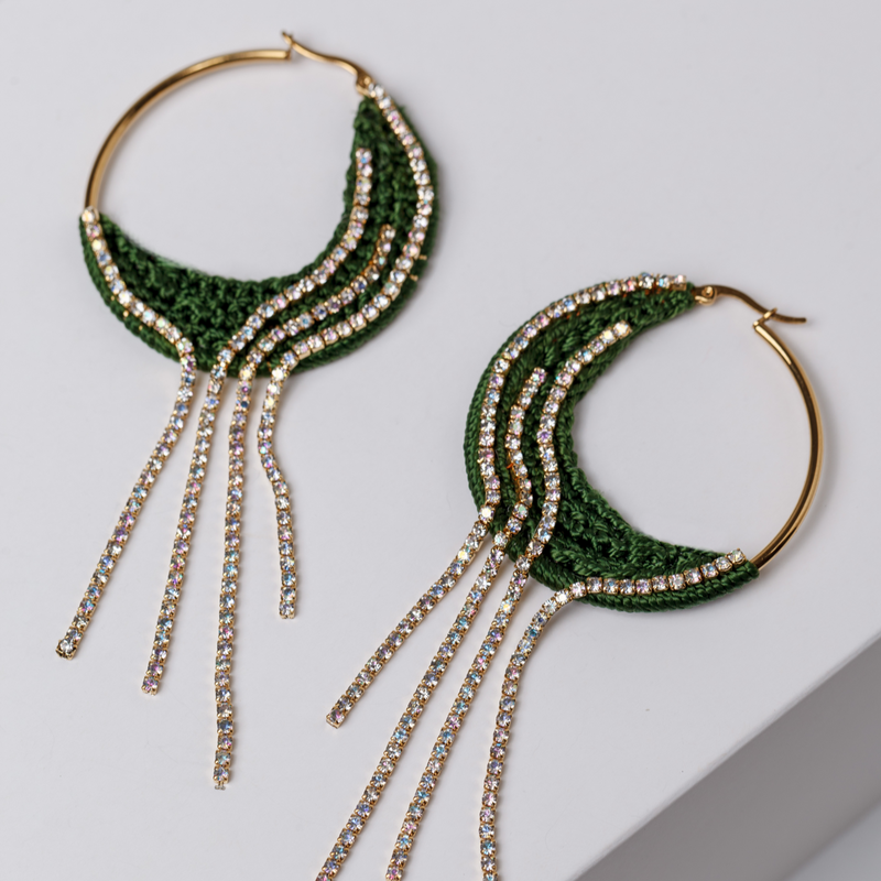 Aretes largos DELIRIO tejidos