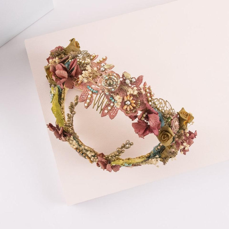 Corona BOHO GIPSY de flores multicolor