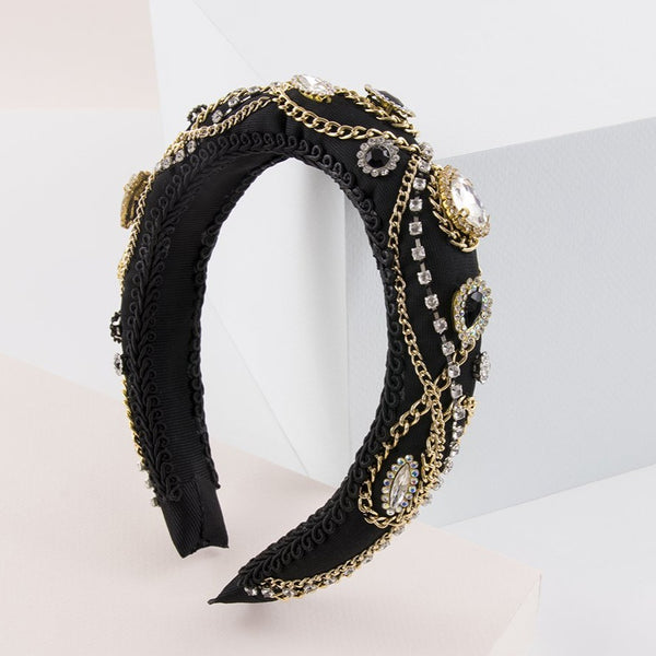 Diadema de tela MARIA FELIX negro