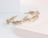 Diadema SORGO NEVADO con piedras blanco oro