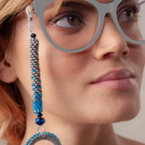 Sujeta gafas HOLDER DE VERANO tejido azul plata