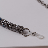 Sujeta gafas HOLDER DE VERANO tejido azul plata