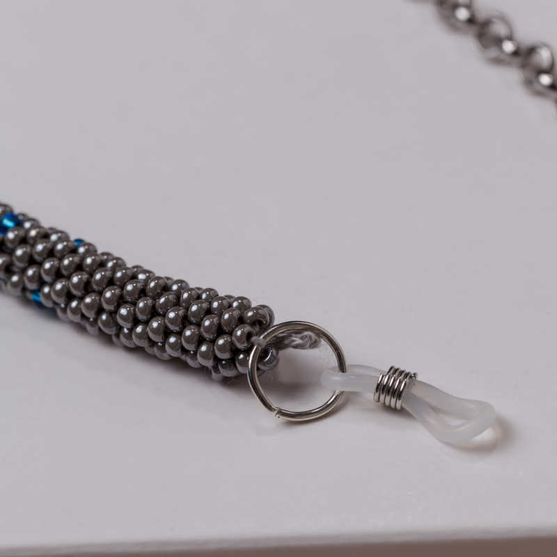 Sujeta gafas HOLDER DE VERANO tejido azul plata