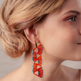 Aretes largos BIHAO tejidos