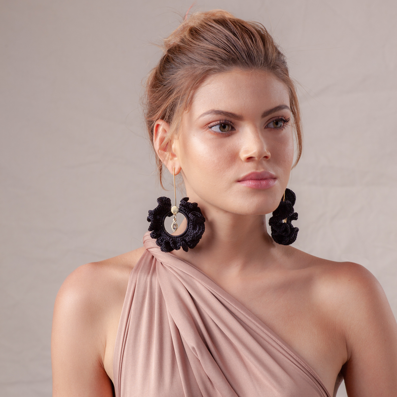 Aretes largos SAN JOAQUÍN tejido